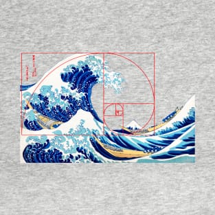 Fibonacci Sequence and The Great Wave T-Shirt